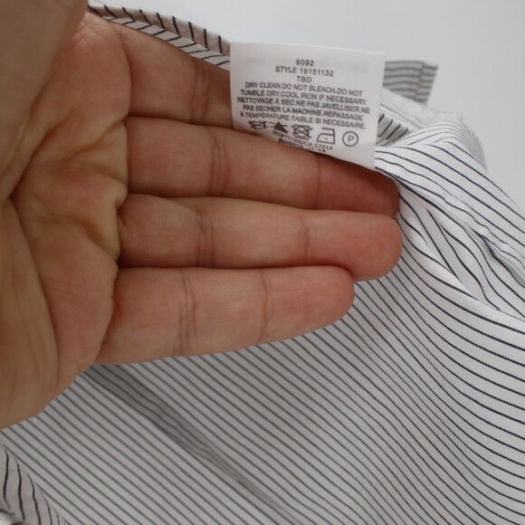 Tory birch shirt women's 4 golden button up striped cotton collared blouse top - Picture 5 of 10